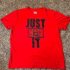 Mens Nike Red “Just Do It” Dri-fit Shirt size XL